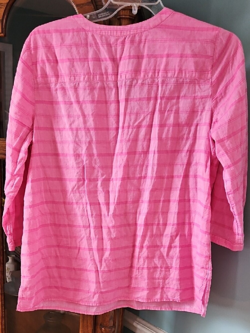 Women's TALBOTS Pink Button Henley Top & LOGO Lavish Purple Mixed TUNIC - Picture 5 of 13